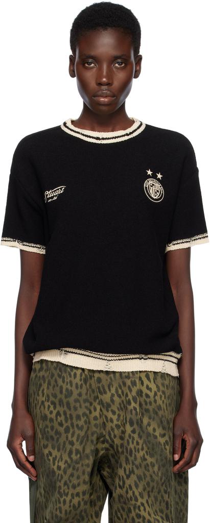 トップス andersson bell FOOTBALL SHORT SLEEVE Shop Black Football Short Sleeve T-shirt on Sale at BeyondStyle