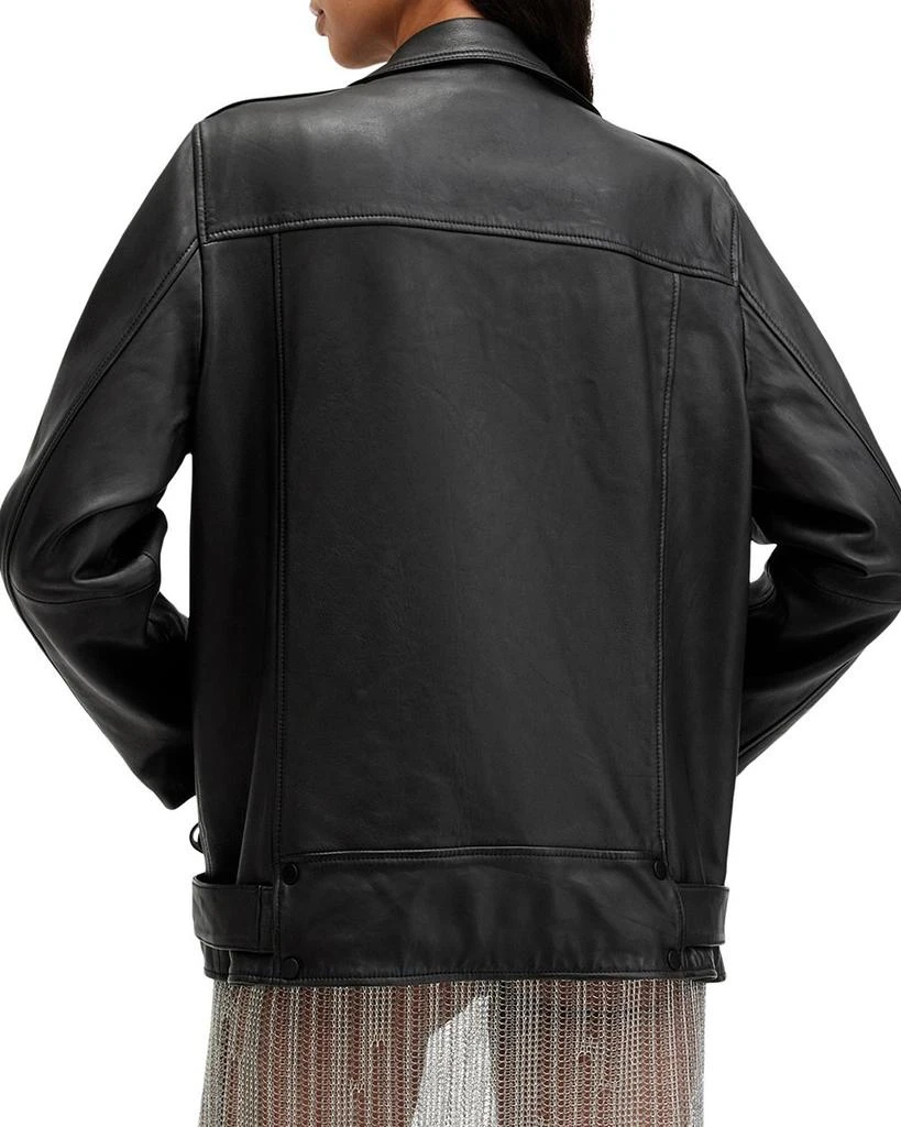 ALL SAINTS Billie Leather Oversized Biker Jacket 3