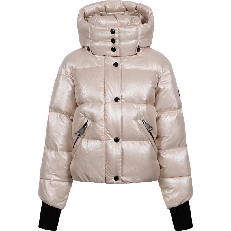 SAM. High collar padded jacket in white golden
