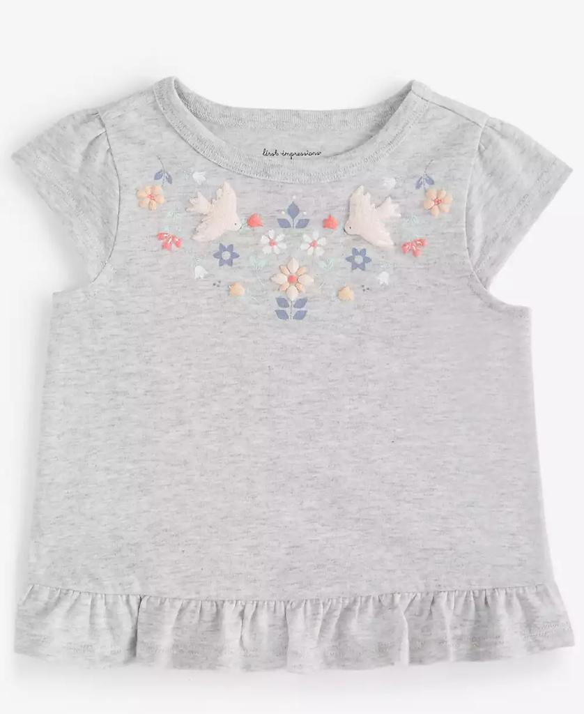 First Impressions Baby Girls Short-Sleeve Nordic Embroidery T-Shirt, Created for Macy's