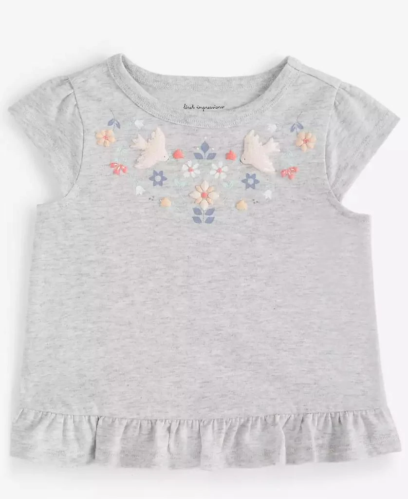 First Impressions Baby Girls Short-Sleeve Nordic Embroidery T-Shirt, Created for Macy's 1