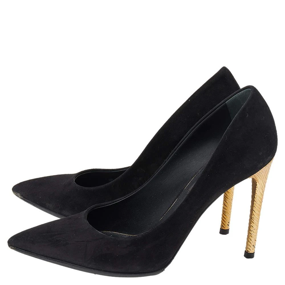 Louis Vuitton Louis Vuitton Black Suede Pointed Toe Pumps Size 35 4