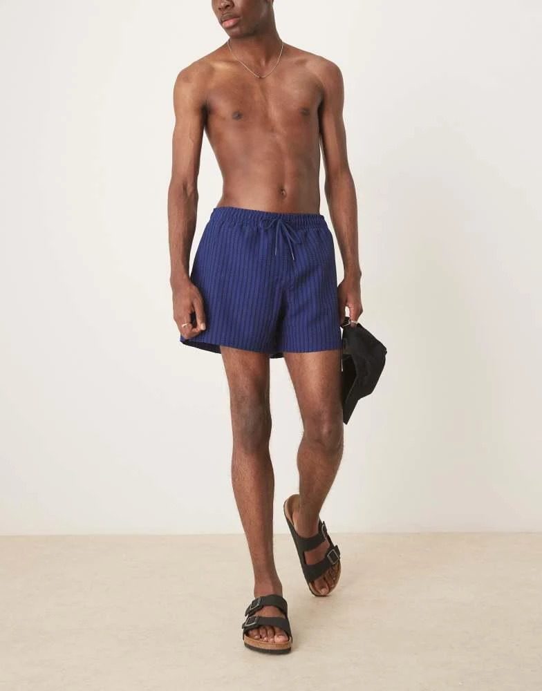 Abercrombie & Fitch Abercrombie & Fitch swimwear 5"" seersucker short in navy 2