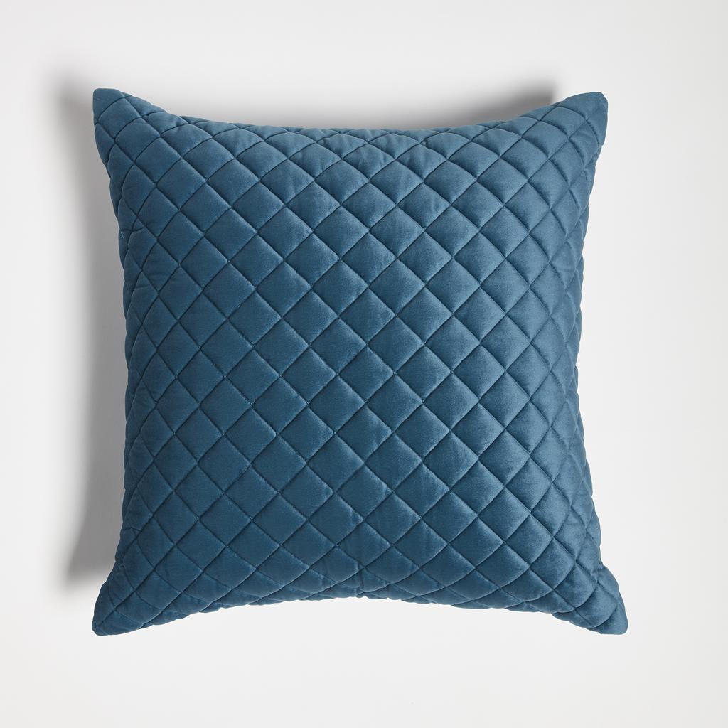 in homeware ïn home Diamond Quilted Velvet Cushion - Blue