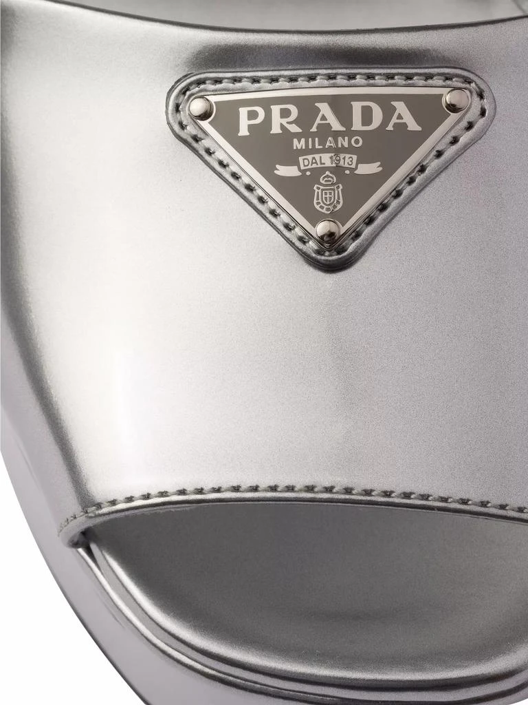 Prada Metallic Leather Platform Sandals 5