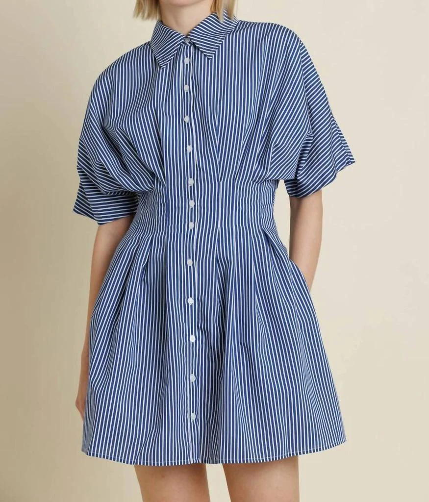 apiece apart palmera mini dress Apiece Apart Palmera Mini Dress L / Indigo Stripe