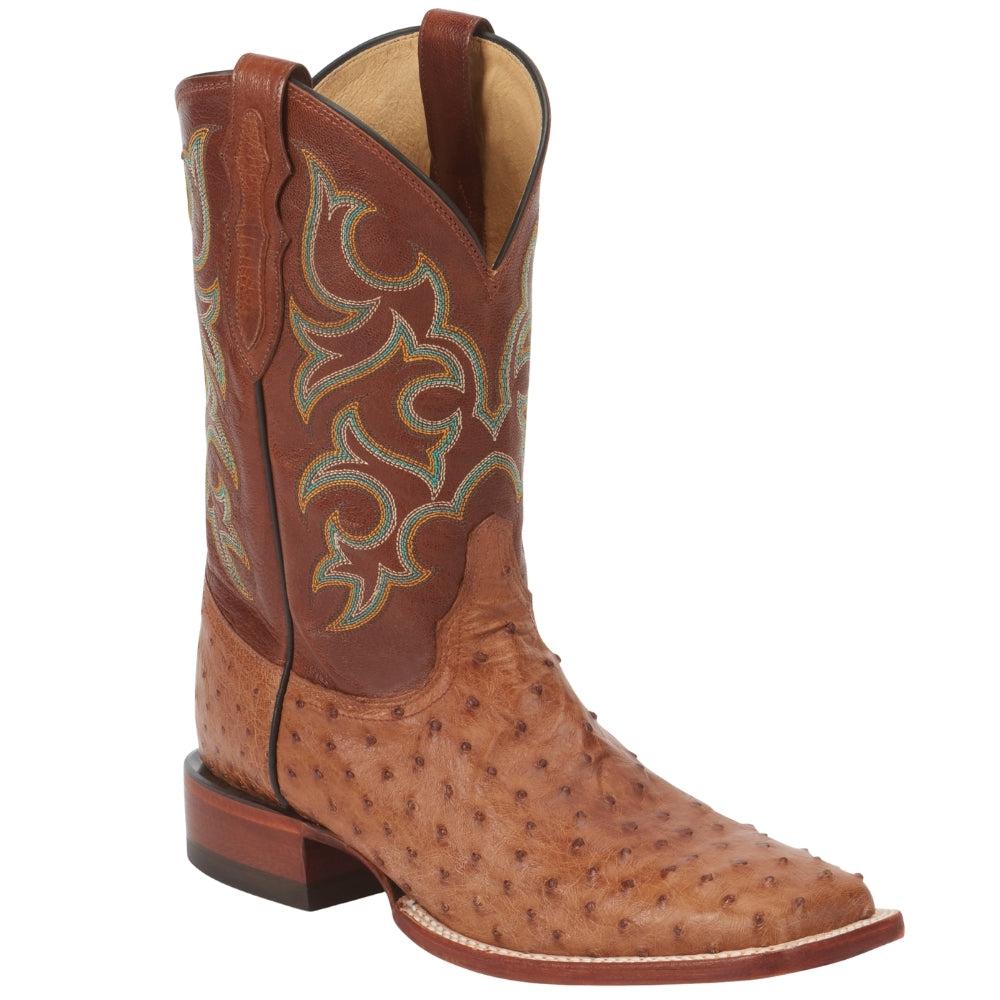 Justin Boots Truman Ostrich Square Toe Cowboy Boots