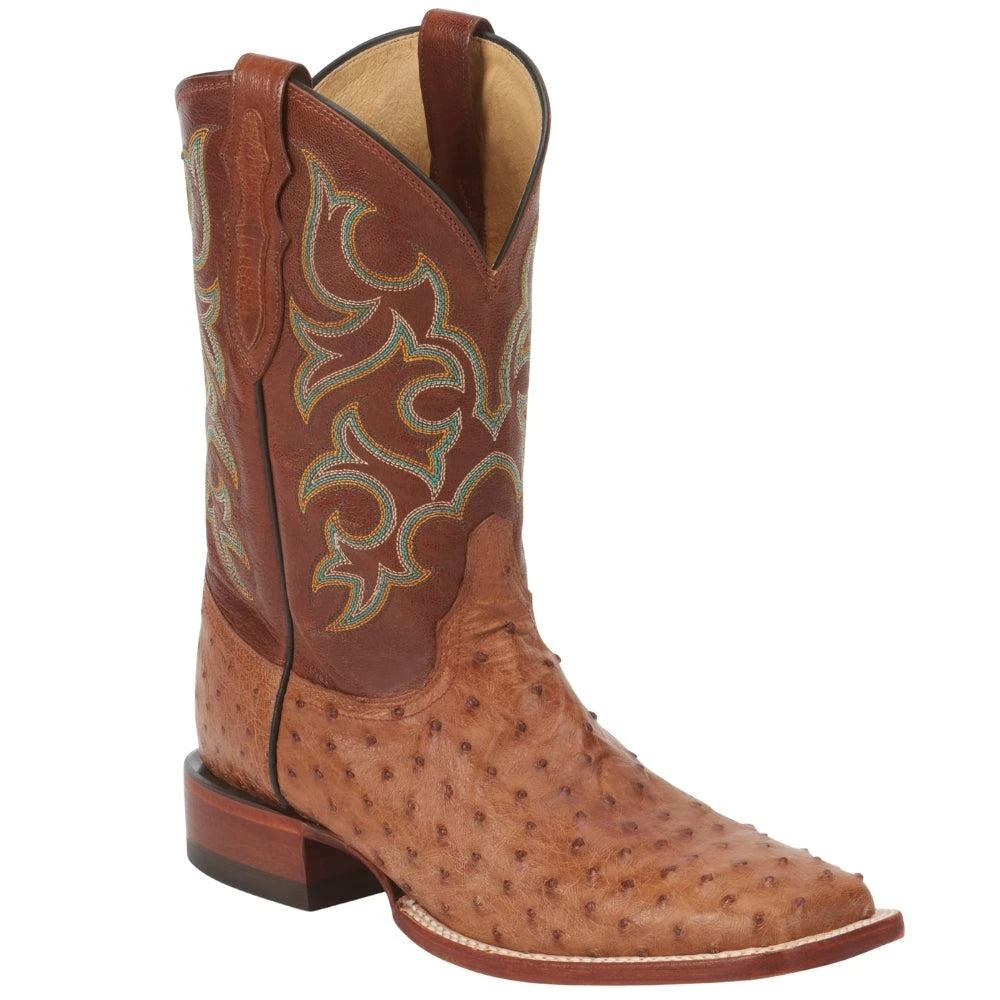 Justin Boots Truman Ostrich Square Toe Cowboy Boots 2