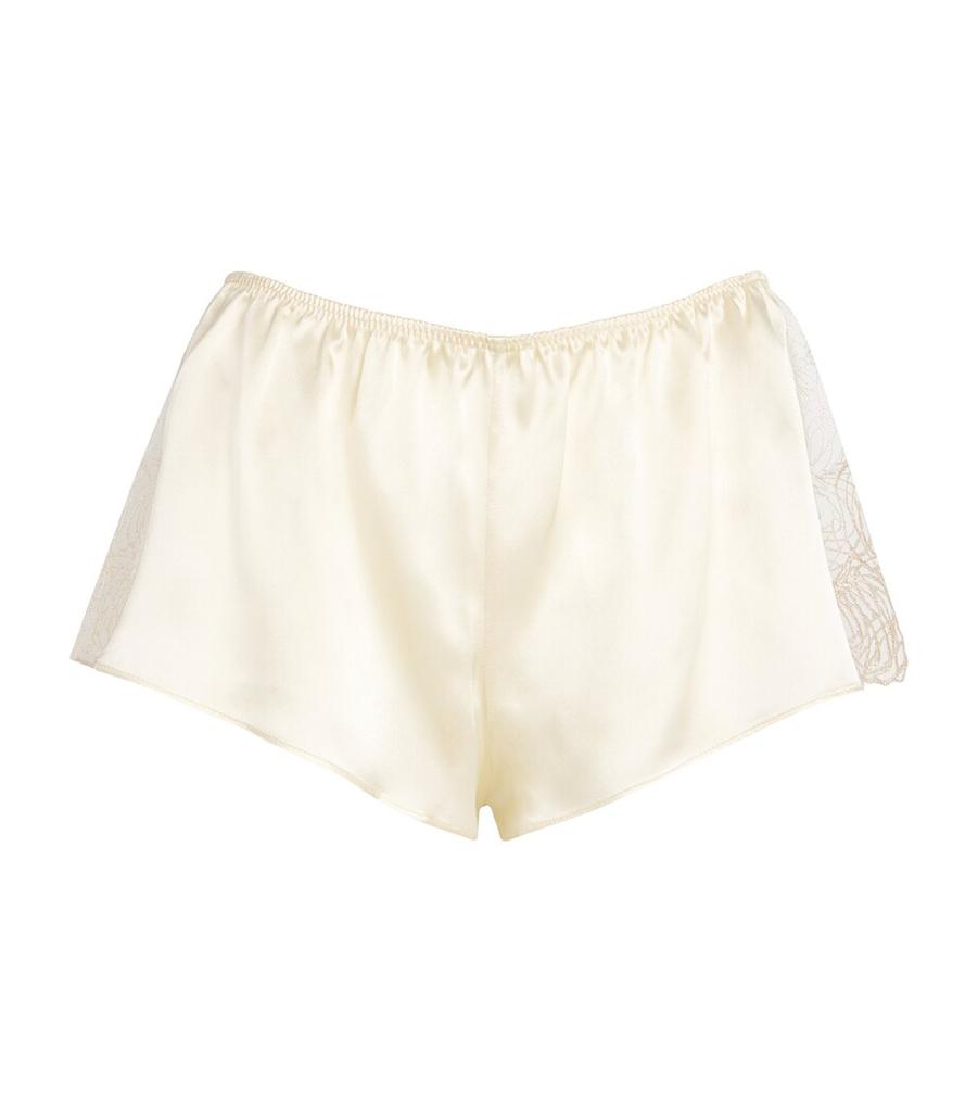 GILDA & PEARL Silk Lace-Detail Shorts
