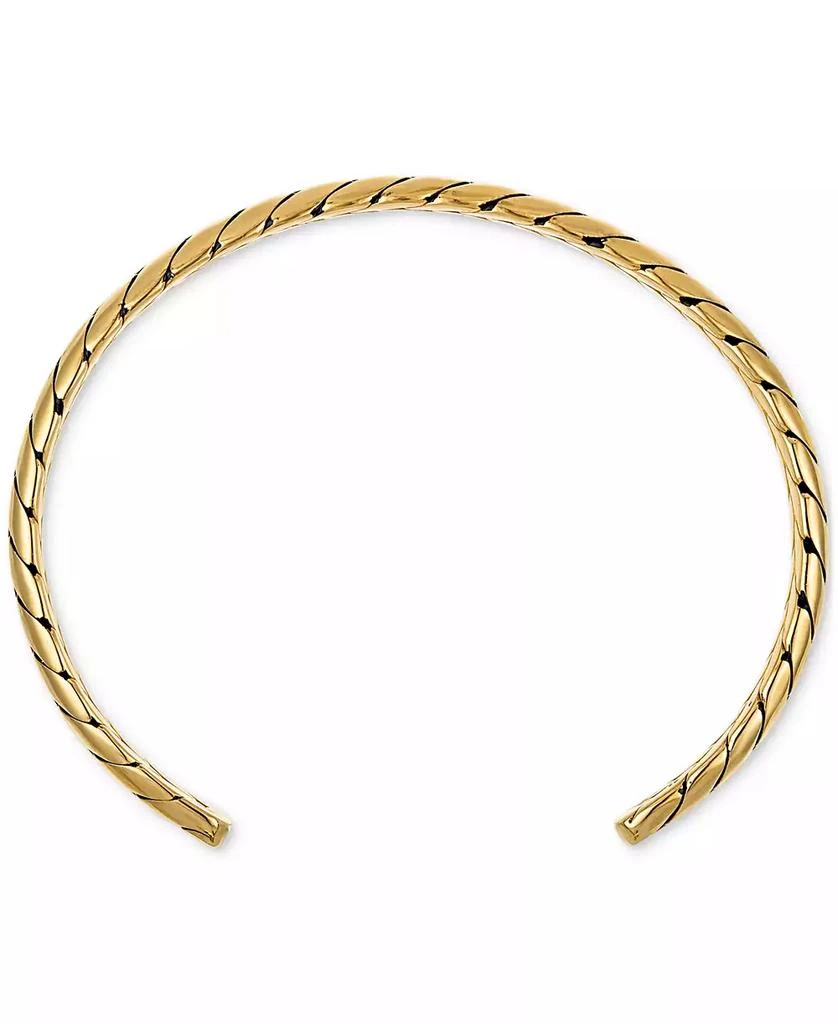 Esquire Men's Jewelry Woven Style Cuff Bangle Bracelet in Gold-Tone Ion Plated Stainless Steel, Exclusively at Macy's 4