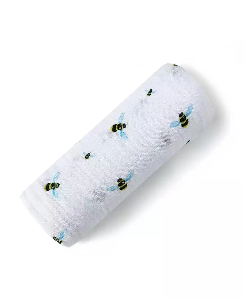 Malabar Baby Baby GOTS Certified Organic Cotton Muslin Swaddle, Bee