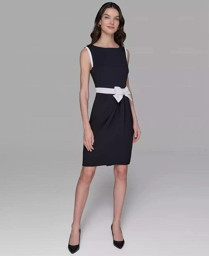 Karl Lagerfeld Paris Women's Scuba Crepe Bow Sheath Dress 1