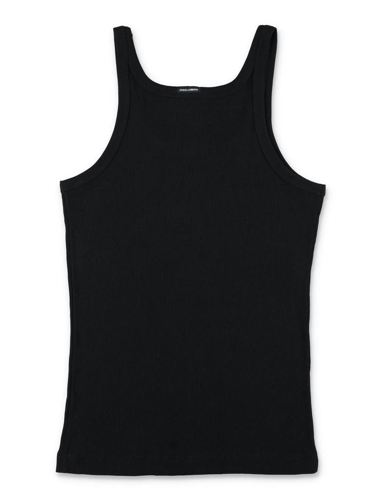 Dolce & Gabbana Dolce & Gabbana Logo Patch Scoop Neck Tank Top 2