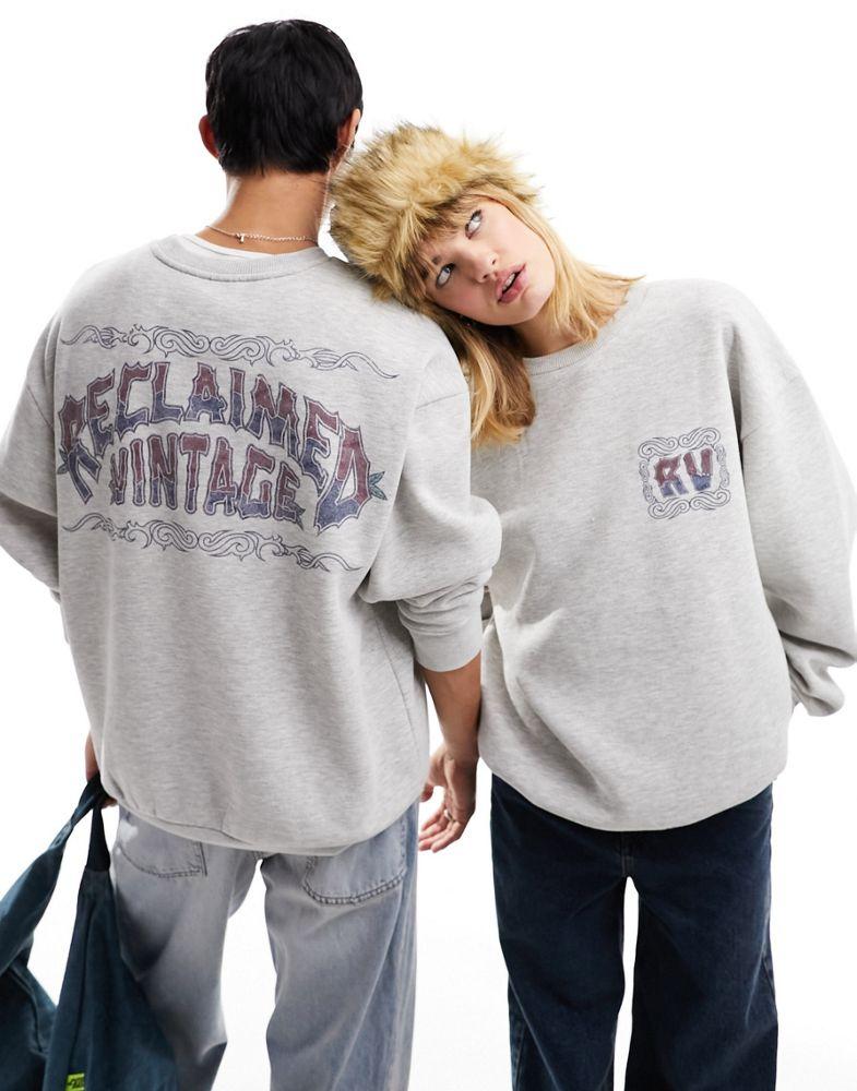 Reclaimed Vintage Reclaimed Vintage unisex surf sweat in grey marl