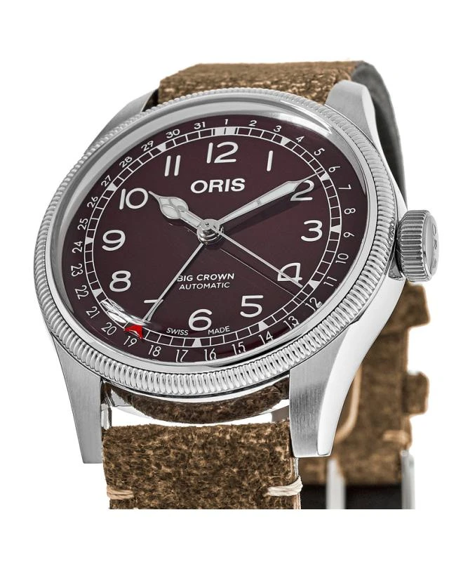 Oris Oris Big Crown Pointer Date Red Dial Brown Leather Strap Men's Watch 01 754 7741 4068-07 5 20 50 2