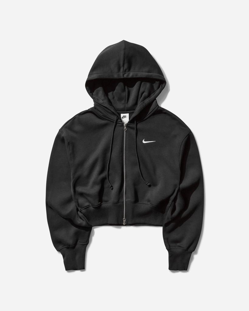 NIKE Women's Phoenix Fleece Loose Cropped Full-Zip Hoodie Black