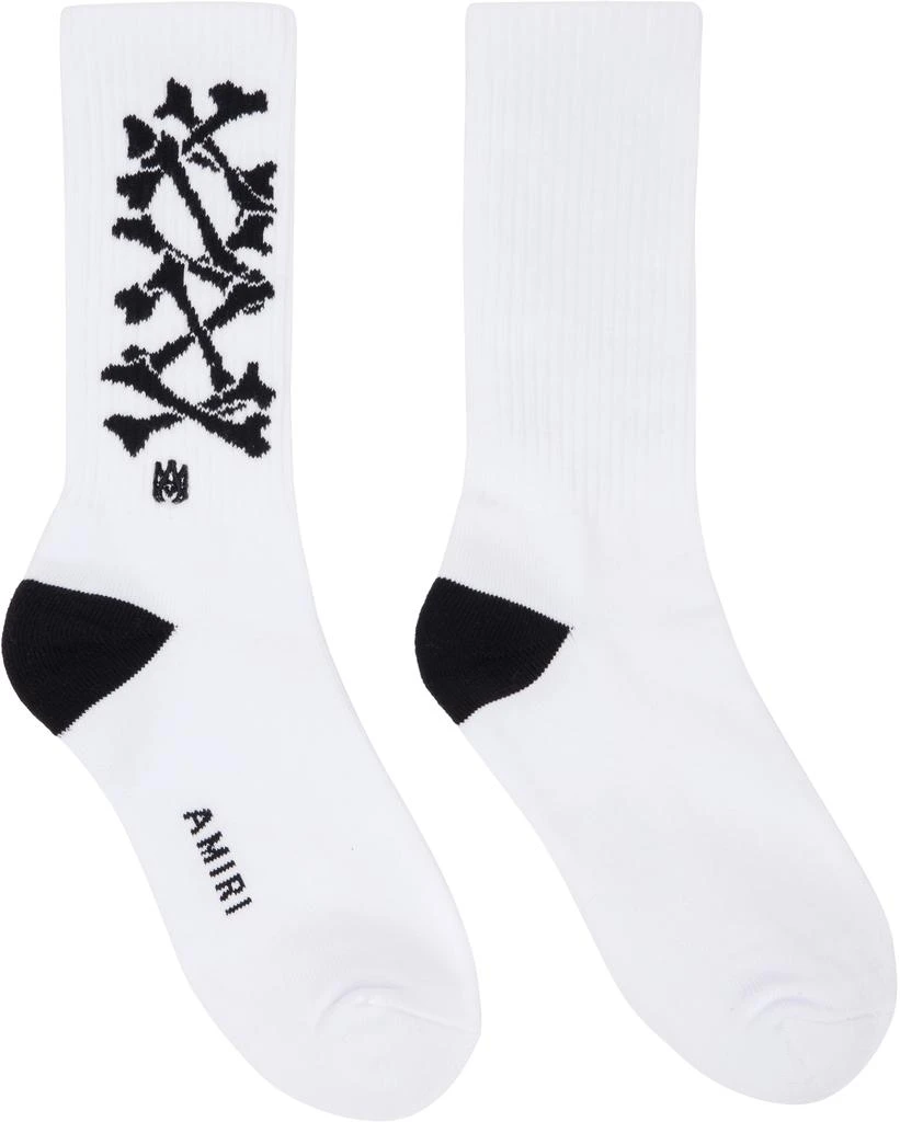 AMIRI White & Black Bones Stacked Socks 1