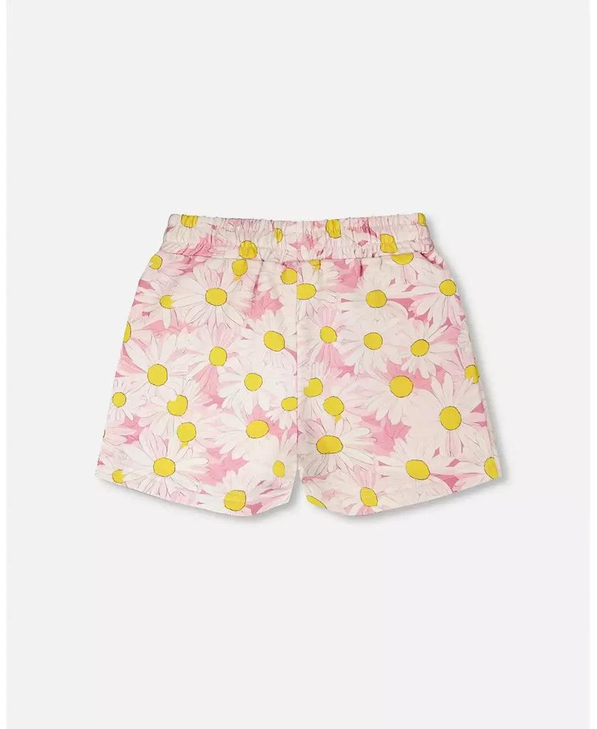 Deux par Deux Toddler Girls French Terry Shorts Printed Daisies 4
