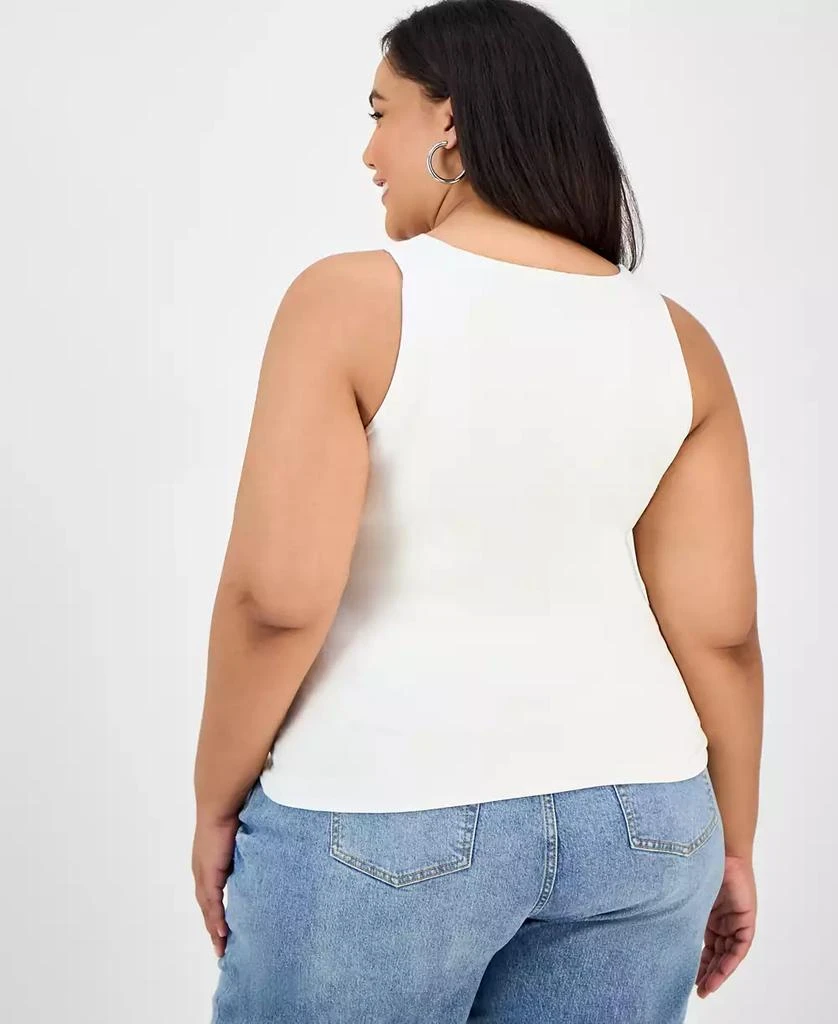 Bar III Trendy Plus Size Ruched V-Neck Tank Top, Exclusively at Macy
s 2