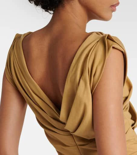 Dries Van Noten Gathered cotton jersey midi dress 5