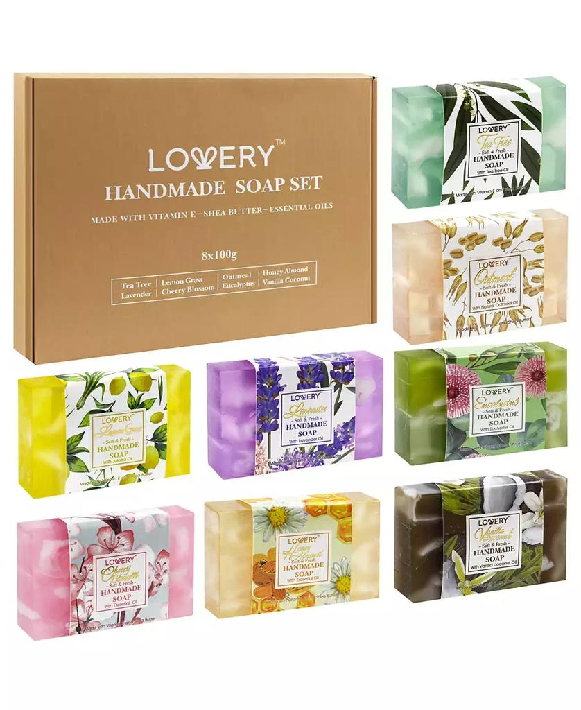 Lovery Handmade Soap Gift Set, Variety Pack Bath and Body Care Gift Set, 8 Piece 2