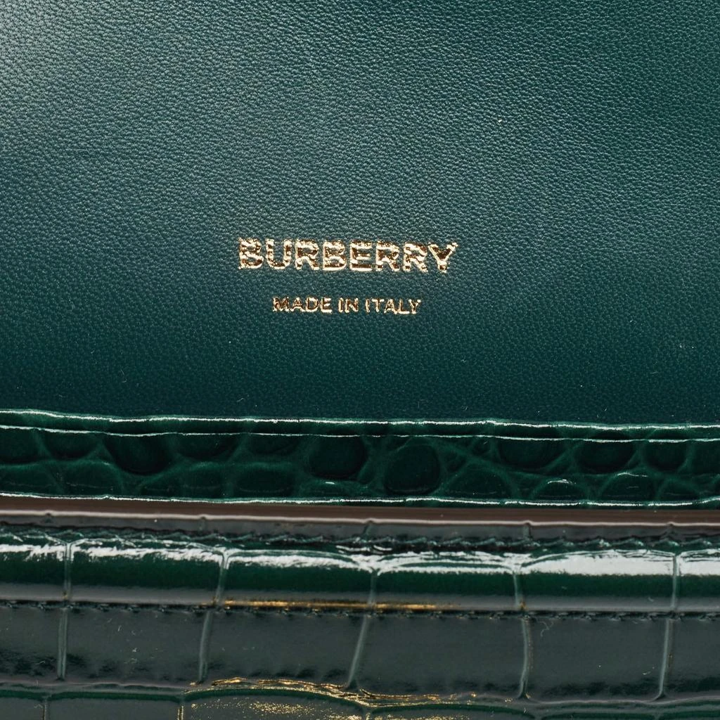 Burberry Burberry Green Croc Embossed Patent Leather TB Elongated Chain Bag 8
