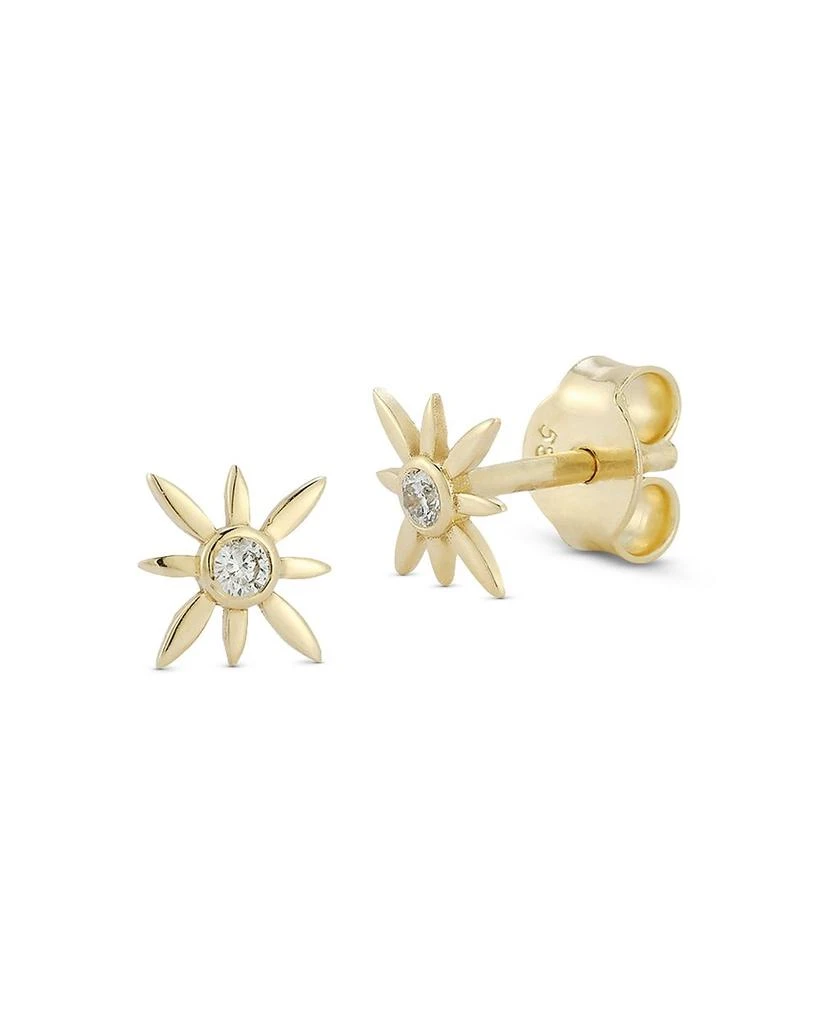 Moon & Meadow 14K Yellow Gold Diamond Star Stud Earrings 1