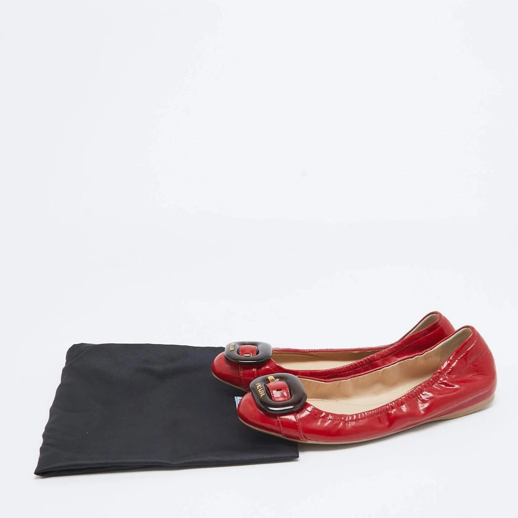 Prada Prada Sport Red Patent Leather Buckle Ballet Flats Size 39 9