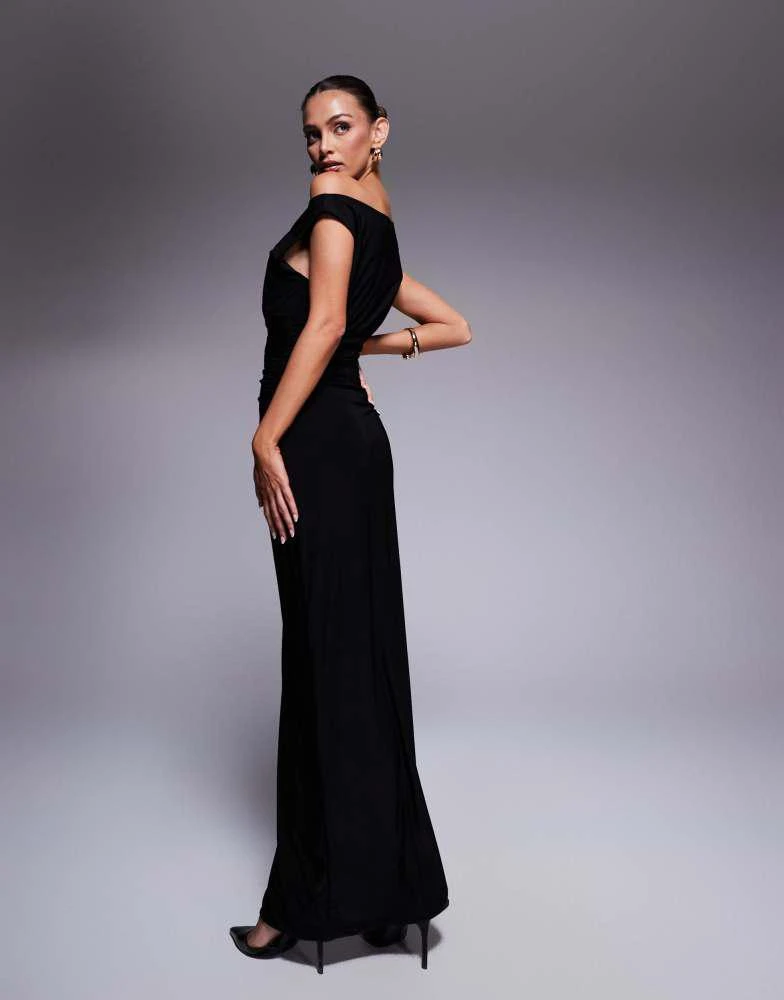 princess polly baby blue dress Fashionkilla double sculpted slinky sleeveless asymmetric neck ruched bodycon  maxi dress in black – On Sale Now with Up to 50% Off