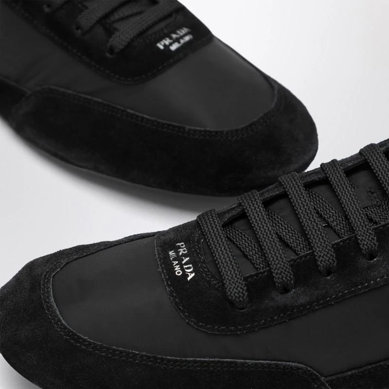 Prada Black Re-Nylon and suede Sneaker Collapse 6