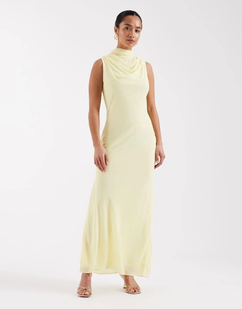 tove erin draped silk chiffon maxi dress Erin silk chiffon maxi dress in beige - Tove