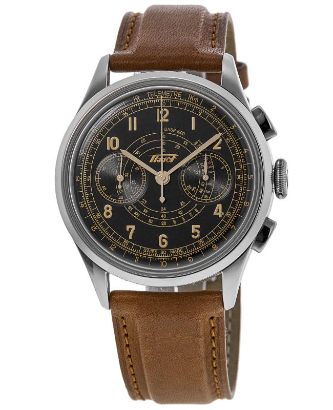 Tissot Tissot Telemeter 1938 Black Dial Leather Strap Men's Watch T142.462.16.052.00-PO