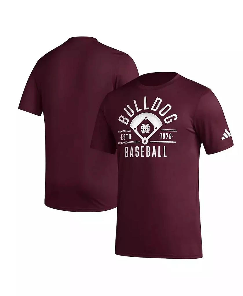 Adidas Men's Maroon Mississippi State Bulldogs Exit Velocity Baseball Pregame AEROREADY T-Shirt