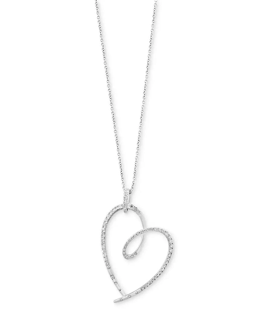 EFFY® Diamond Open Heart 18" Pendant Necklace (3/4 ct. t.w.) in 14k White Gold