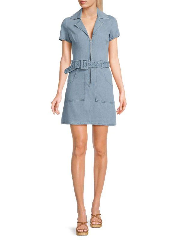 Lea & Viola Belted Sheath Mini Denim Dress 1