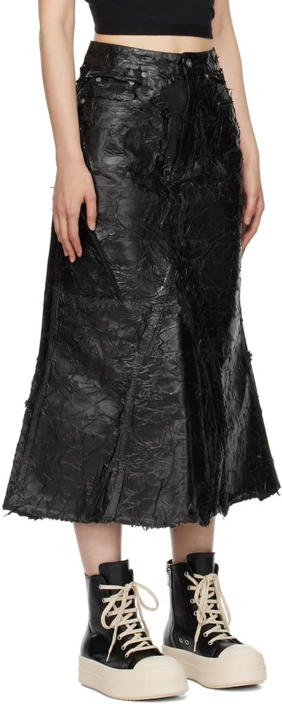 Rick Owens Black Porterville Godet Denim Midi Skirt 2