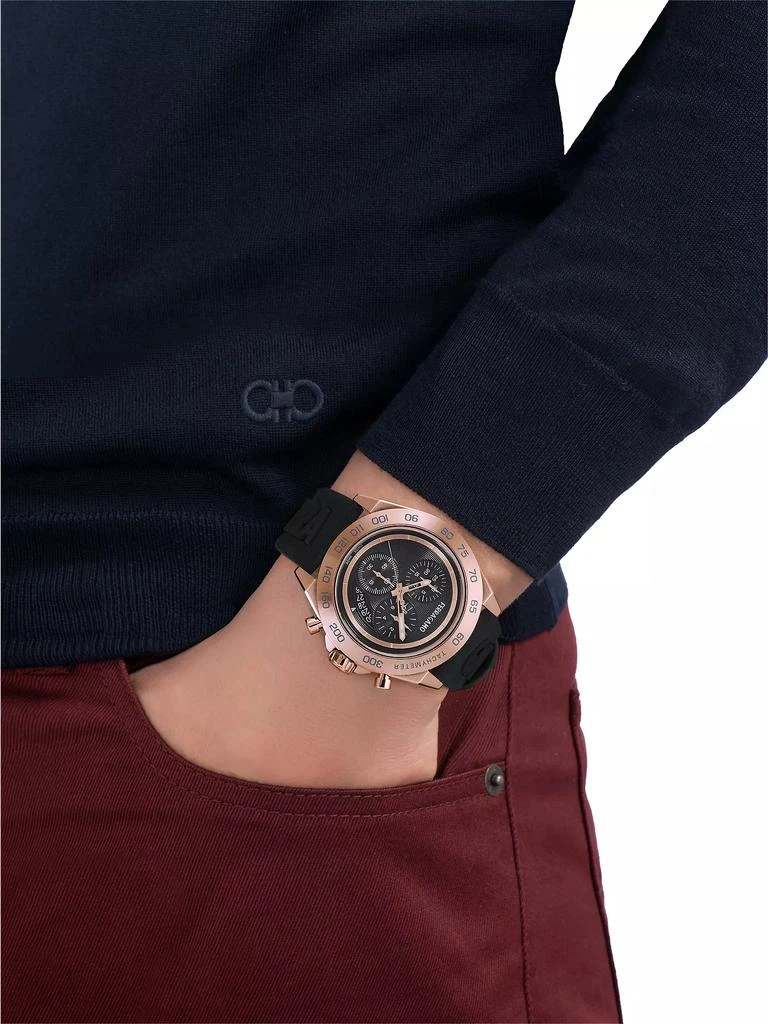 Salvatore Ferragamo FERRAGAMO Urban Chrono Rose Goldtone Stainless Steel & Silicone Watch 2