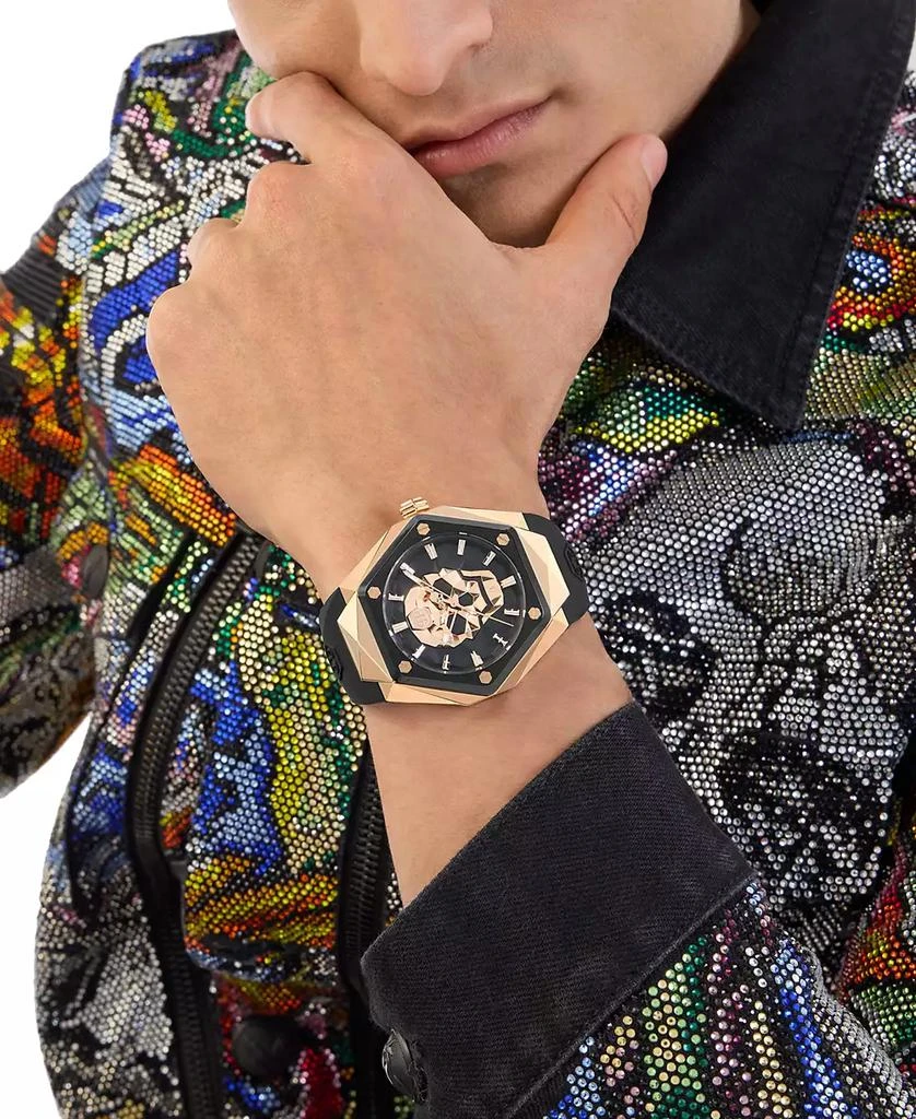 Philipp Plein Men's The Skull Spikes Black Silicone Strap Watch 45mm 5