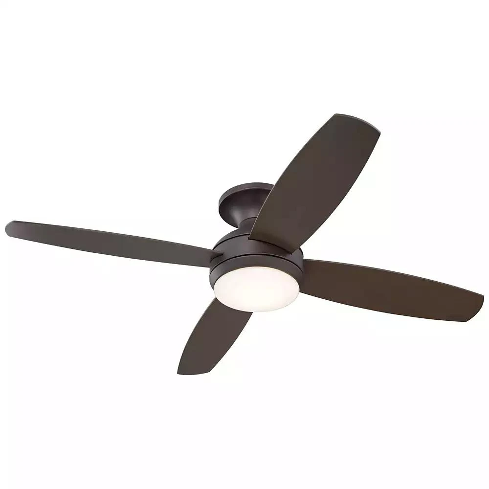 Casa Vieja 52" Casa Elite Mid Century Modern Indoor Ceiling Fan 4 Blade LED Light Remote Control Oil Rubbed Bronze Finish Hugger 3