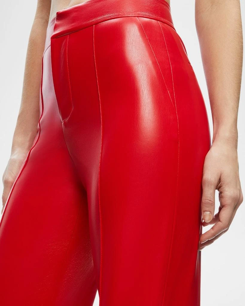 Alice + Olivia Dylan High-Rise Vegan Leather Pants 6