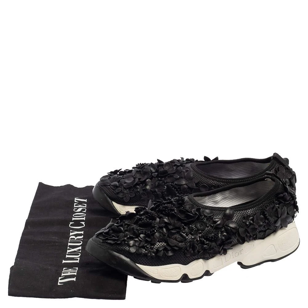 Dior Dior Leather Flower Embellished  Fusion  Sneakers Size 37.5 8
