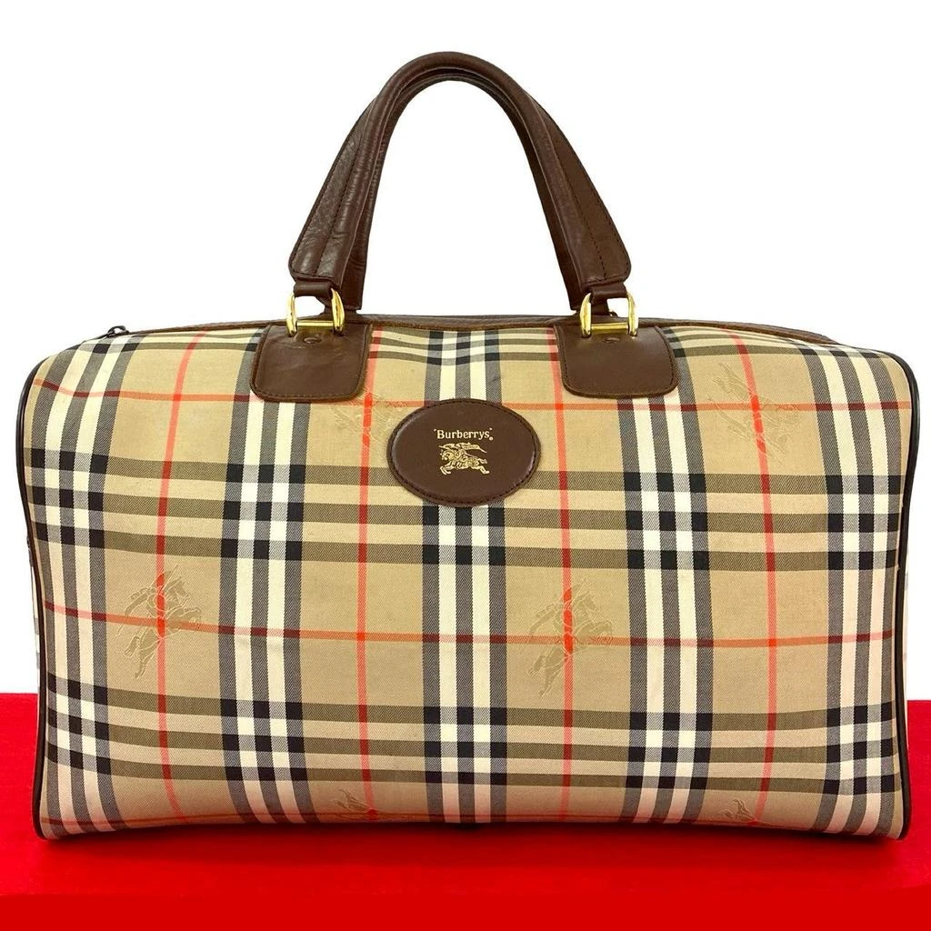 Burberry s Nova Check Canvas Leather Boston Bag 1