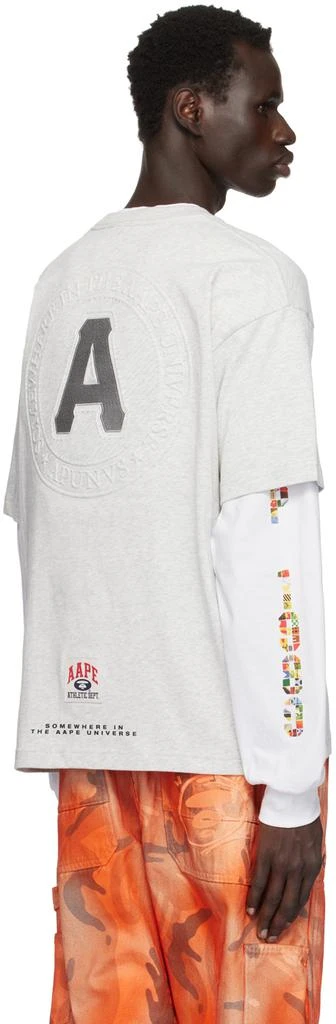 AAPE by A Bathing Ape Gray 'A' Logo Injection T-shirt 3