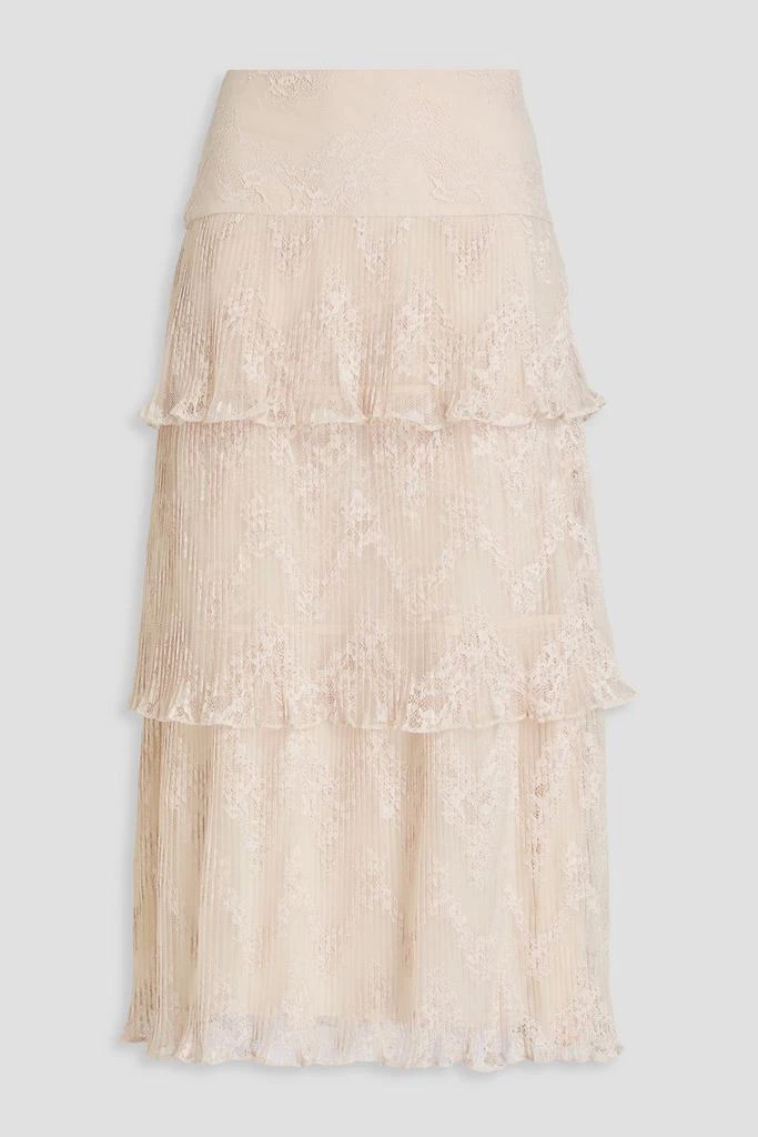 Zimmermann Tiered pleated lace midi skirt 1