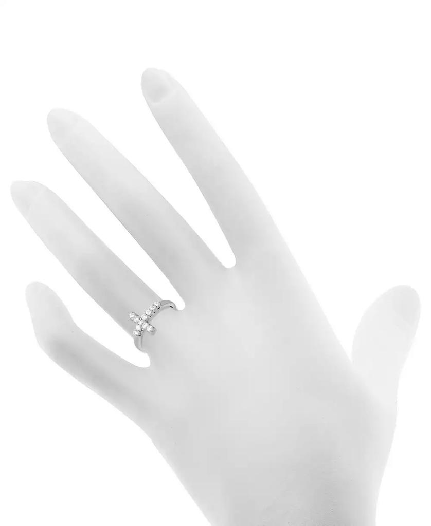 Essentials Crystal Cross Ring in Silver-Plate