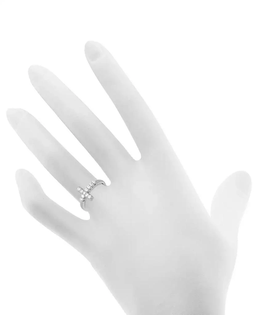 Essentials Crystal Cross Ring in Silver-Plate 2