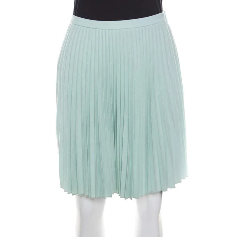 CHRISTOPHER KANE Christopher Kane Mint Green Wool Pleated Mini Skirt S 1