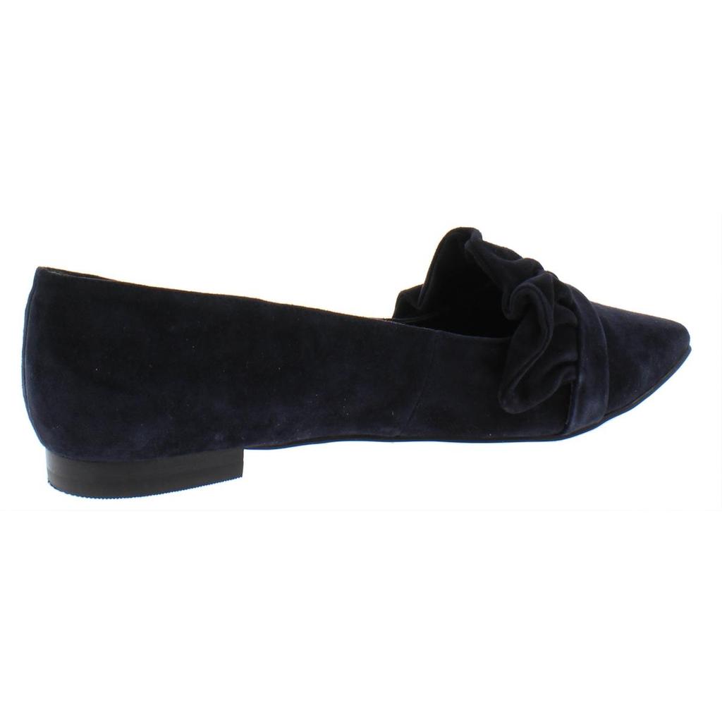 Sole Society Kamber Womens Suede Ruffled Pointed Toe Flats