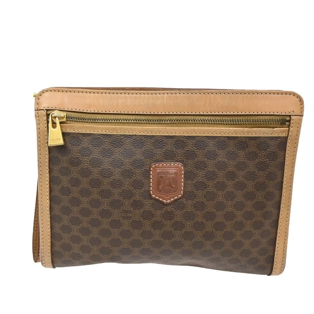 Celine Macadam Pochette Canvas And Leather Canvas Clutche 
Pouche Bag (Pre-Owned)