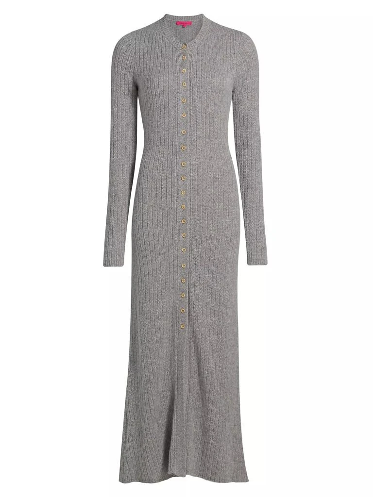 The Elder Statesman Bungalow Cashmere Rib-Knit Maxi Dress 1